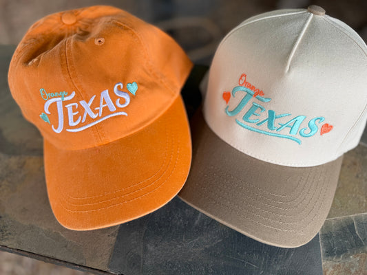 Heart is in Orange TX Embroidered Hat