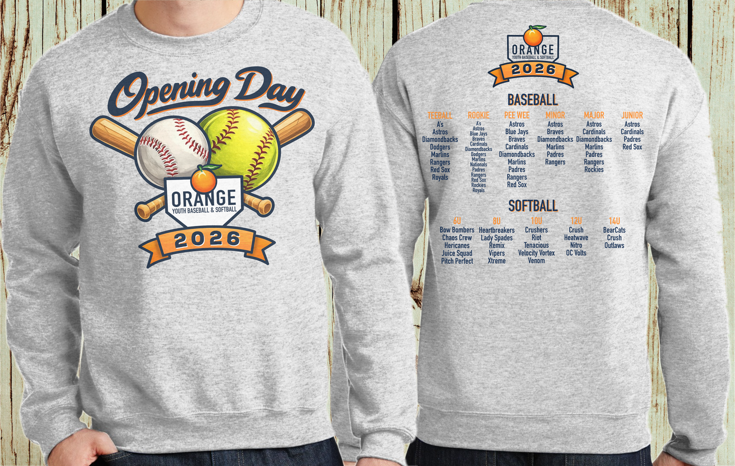 OYBS Opening Day Gildan Ash Sweatshirt