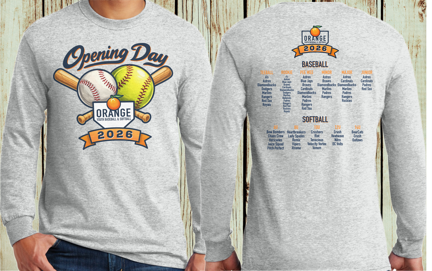 OYBS Opening Day Tee Gildan Ash LS